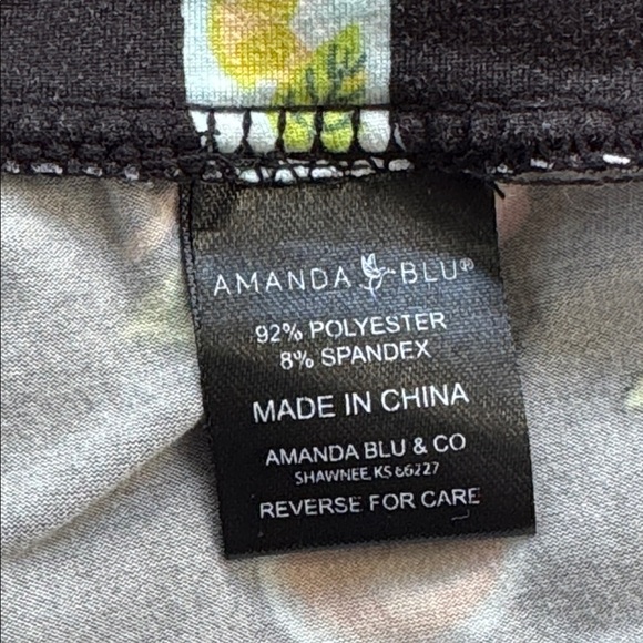 Amanda Blu black colorful cocktail print wide leg stretch pajama pants size XL - Picture 10 of 11